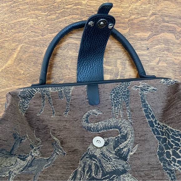 RAVIANI GARLAND WEEKENDER TAPESTRY SAFARI ANIMAL CARPET SHOULDER BAG PURSE - Picture 13 of 15